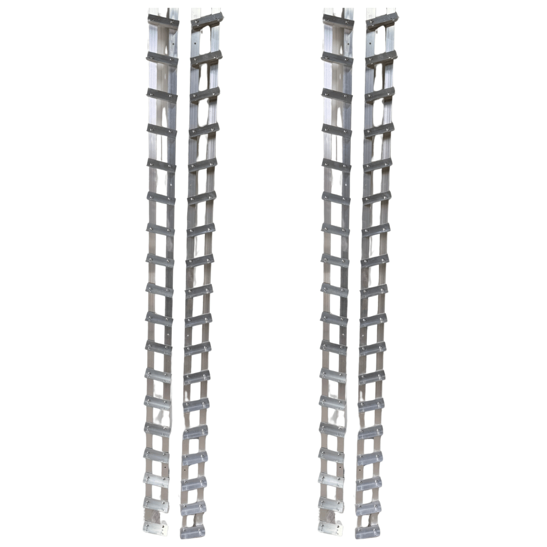 DecoLine24 - 200cm Adjustable Aluminum Louver System – 2 Rails/ Set (Dark Grey or Silver Grey) for Terrace Blinds