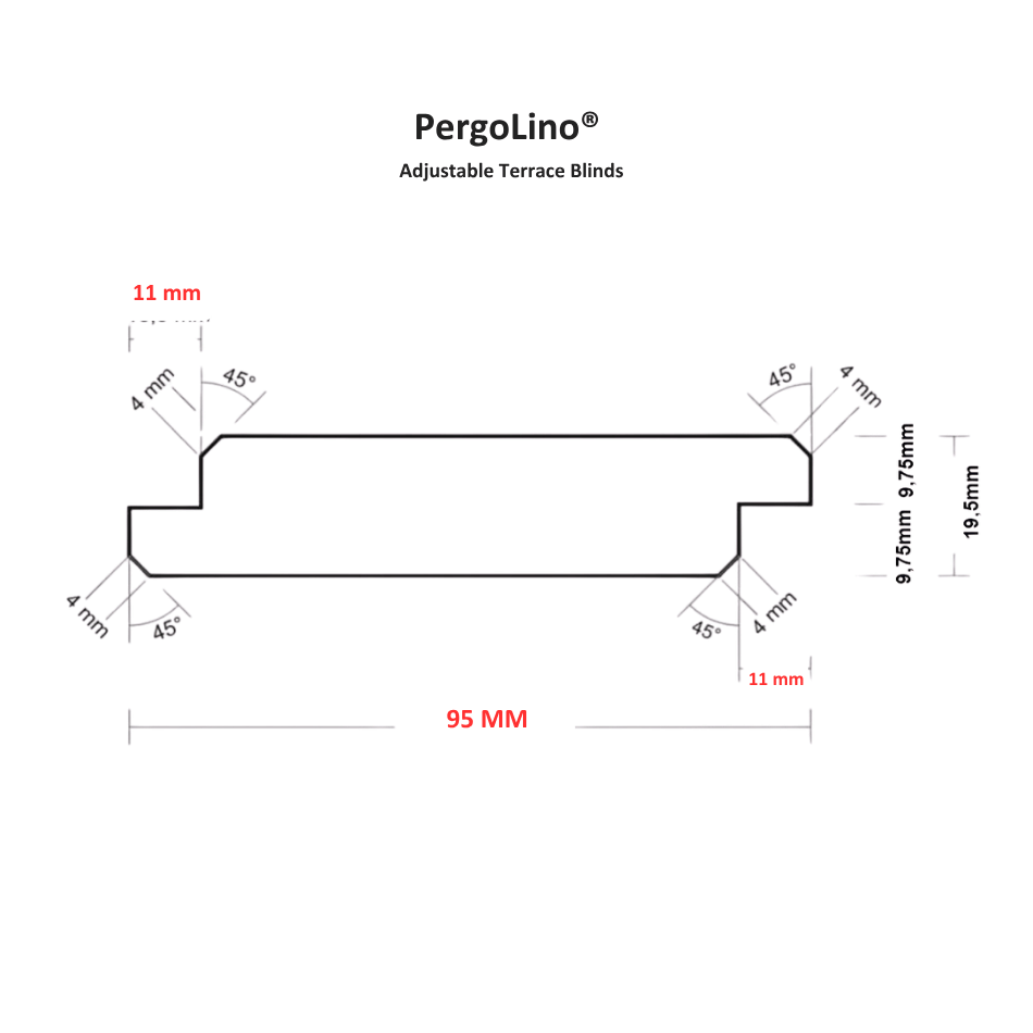 100 / 110 / 130 cm slats for the PergoLino® system. Made of natur pine wood for a perfect closure.