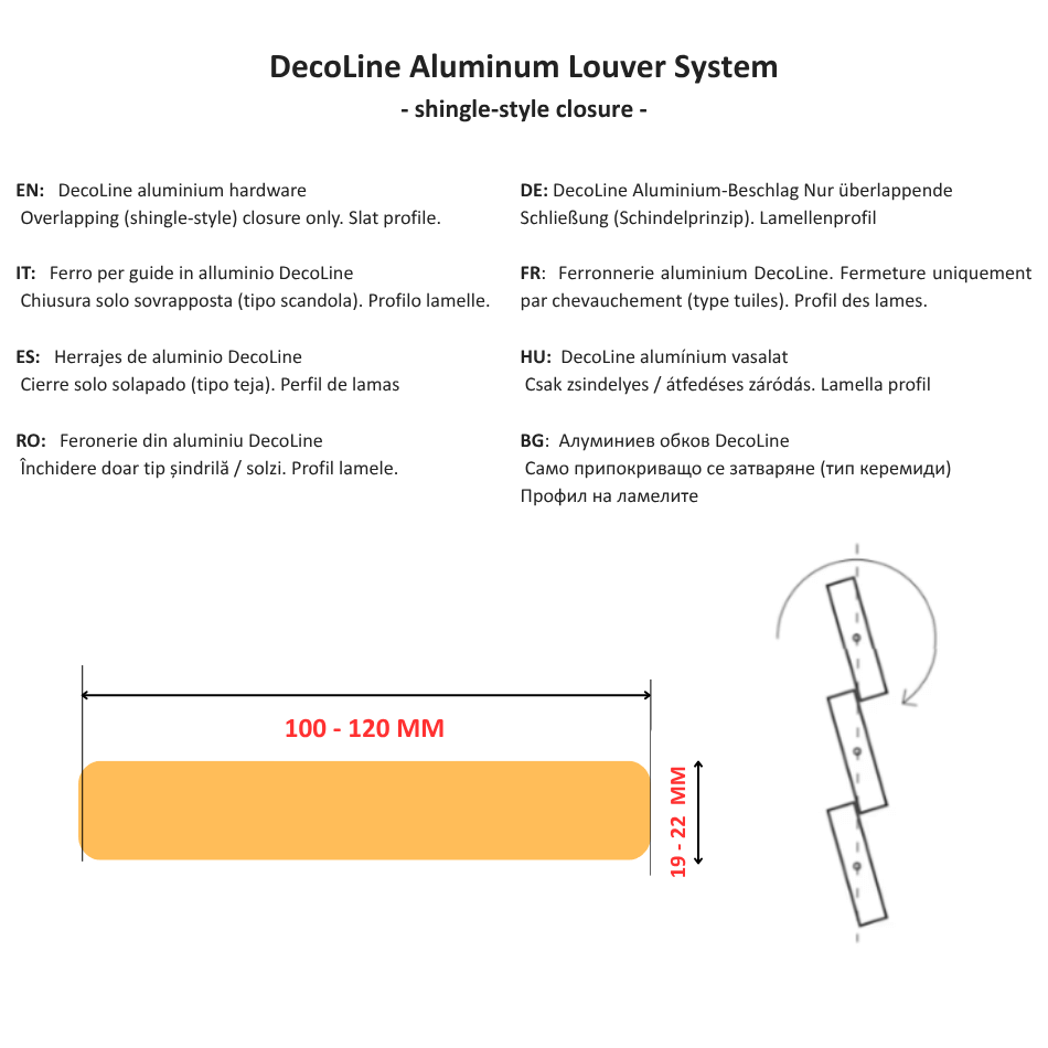 DecoLine24 - 200cm Adjustable Aluminum Louver System – 2 Rails/ Set (Dark Grey or Silver Grey) for Terrace Blinds