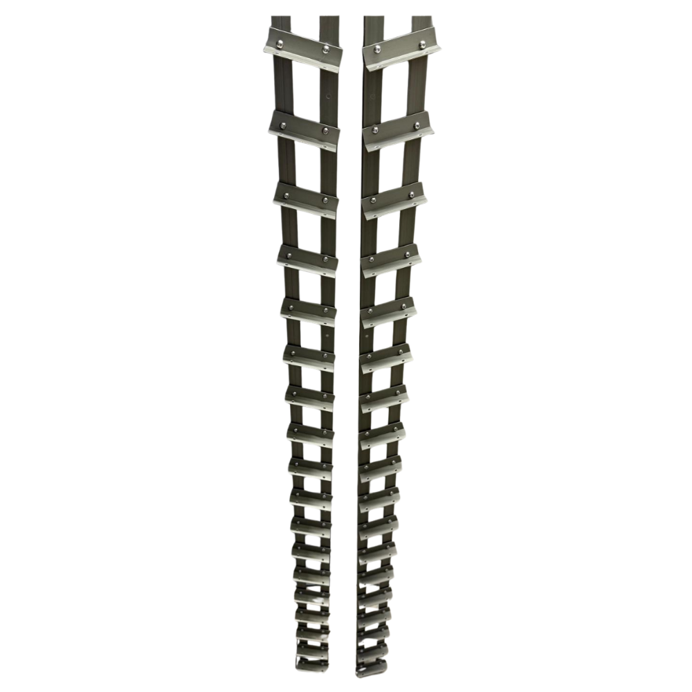 DecoLine24 - 200cm Adjustable Aluminum Louver System – 2 Rails/ Set (Dark Grey or Silver Grey) for Terrace Blinds